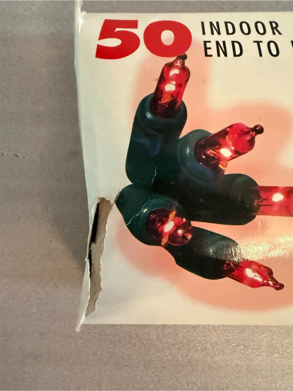 Vintage 1998 Red Christmas Holiday String Lights 200 Bulbs